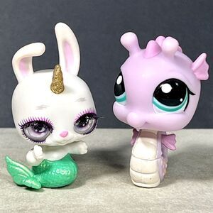 Littlest Pet Shop LPS Pets Poopsie Cutie Tooties Splash Mermaid & Seahorse #1352